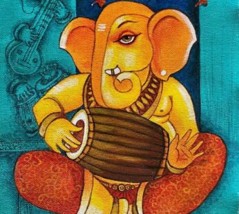Nadapratithishta Ganesha Acrylic Painting
